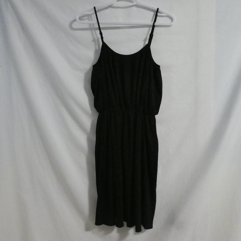MARCIANO black pleated dress with adjustable straps